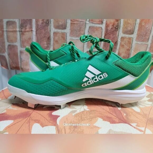 New Adidas  Icon 7 Metal Baseball Cleats Green Men’s Size 15 - Picture 2 of 7